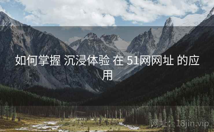 如何掌握 沉浸体验 在 51网网址 的应用  第1张