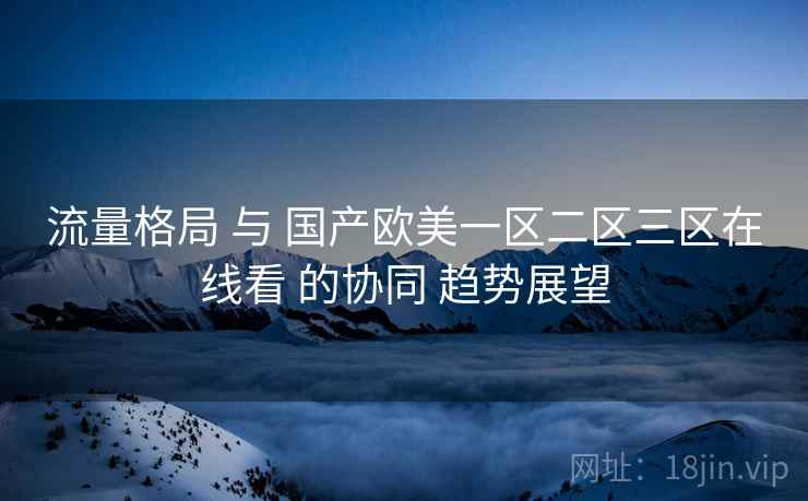 流量格局 与 国产欧美一区二区三区在线看 的协同 趋势展望  第1张