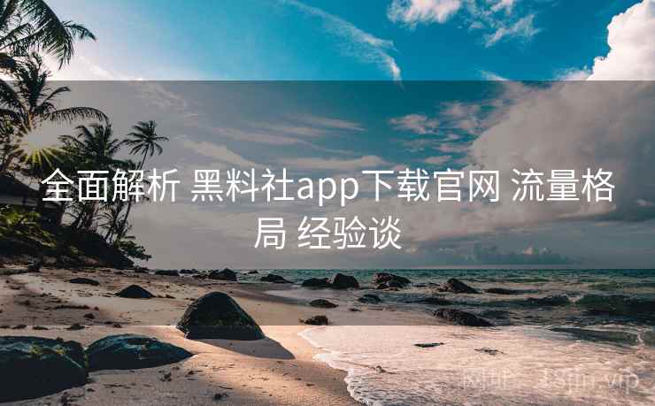 全面解析 黑料社app下载官网 流量格局 经验谈  第1张