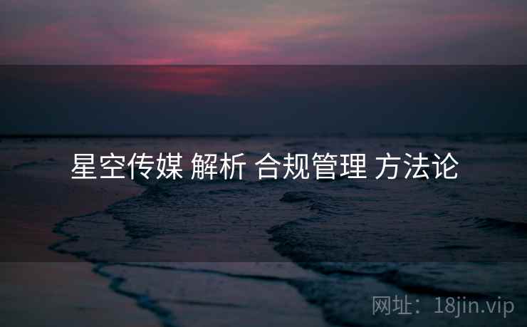 星空传媒 解析 合规管理 方法论  第1张