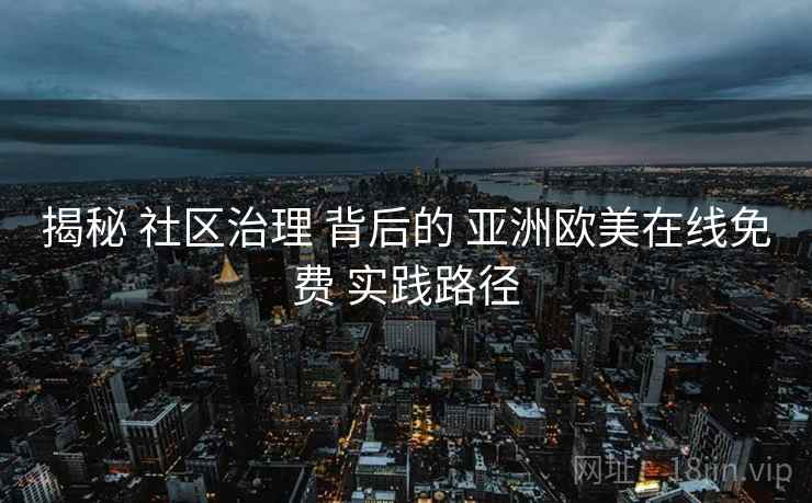 揭秘 社区治理 背后的 亚洲欧美在线免费 实践路径  第1张